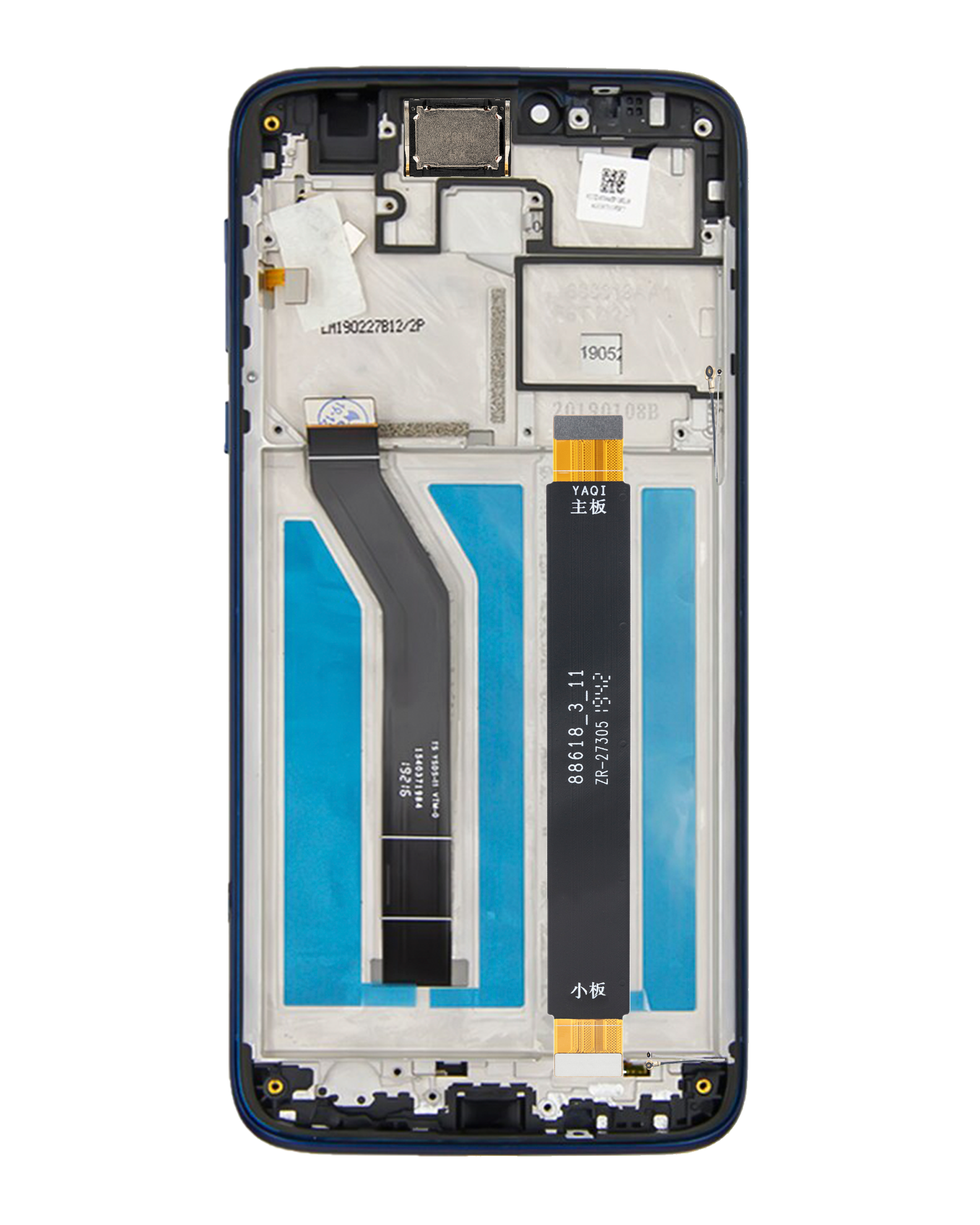 LCD Touch Screen Digitizer with Frame for Motorola Moto G7 Power (XT1955-6 / XT1955Dl) / G7 Supra (XT1955-5 / 2019) / G7 Optimo Maxx (XT1955DL / 2019) (Blue) - OEM Pull