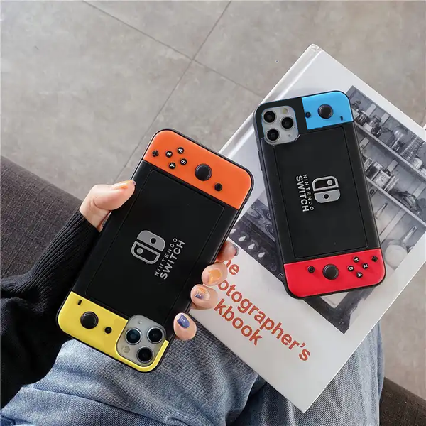 Switch Game Console Silicon Phone Case for iPhone 14 Plus (Blue)