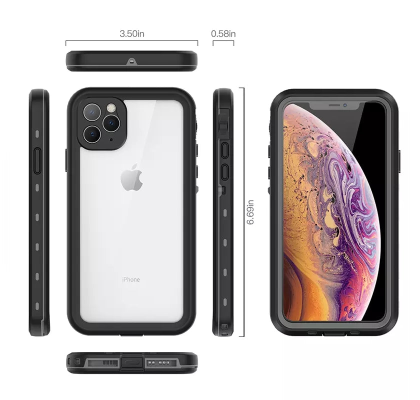 ( Black ) Waterproof Slim Life Proof Case for iPhone 13 (6.1") Built-in Screen Protector Shockproof Dustproof Heavy Duty Full Body Protective Case