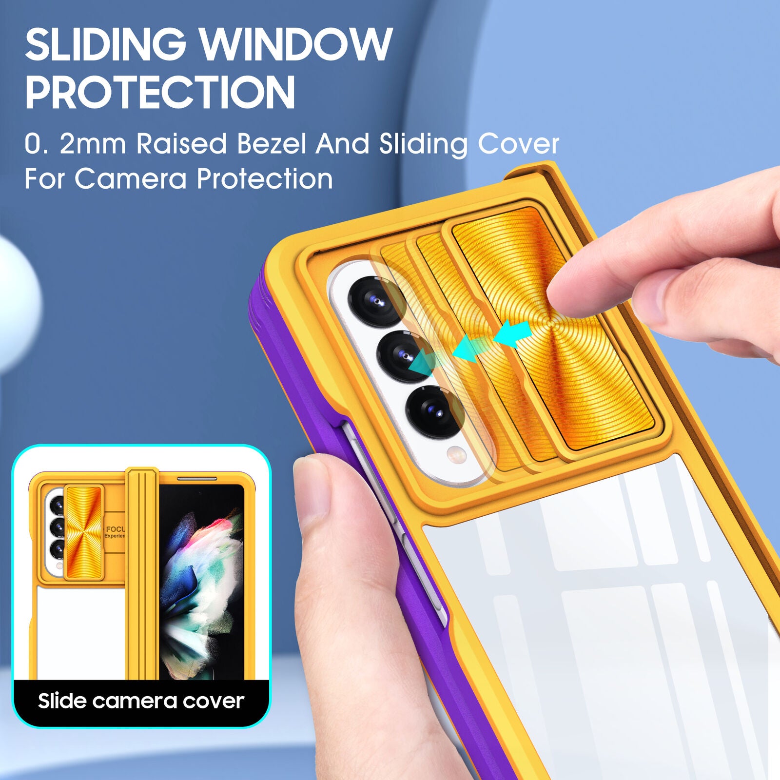 PC Hard Case Slide Camera Lens Protection Cover For Samsung Galaxy Z Fold 4 5G