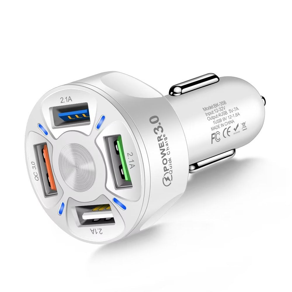 QC 3.0 5V 7A Car Charger 4 USB Ports Car Charger