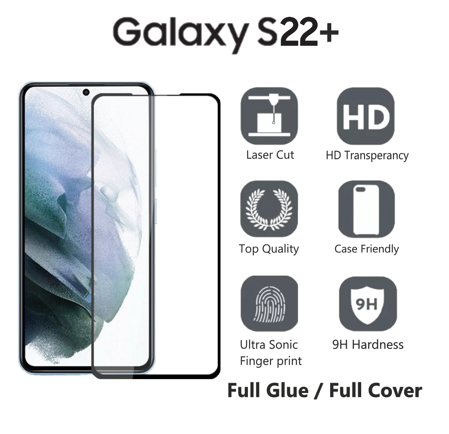Single Full Glue Samsung S Series Tempered Glass