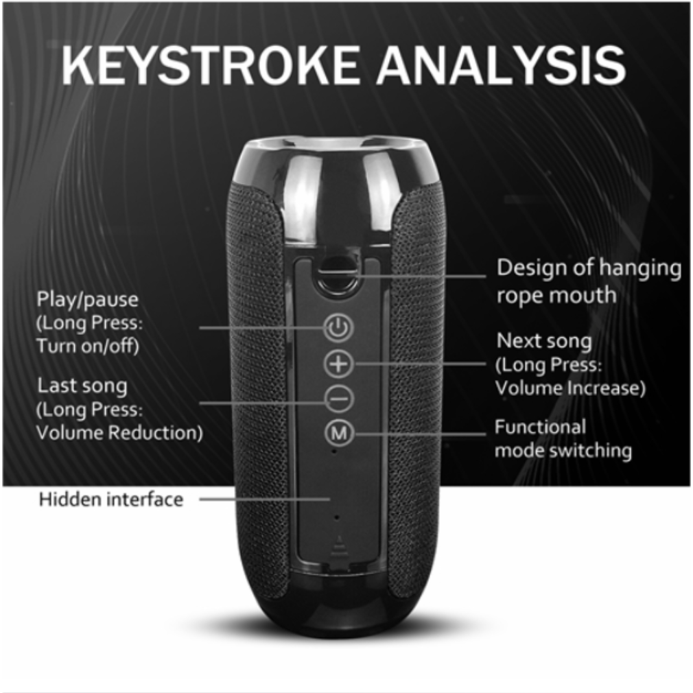 TG117 outdoor wireless portable bluetooth speaker, subwoofer waterproof speaker.