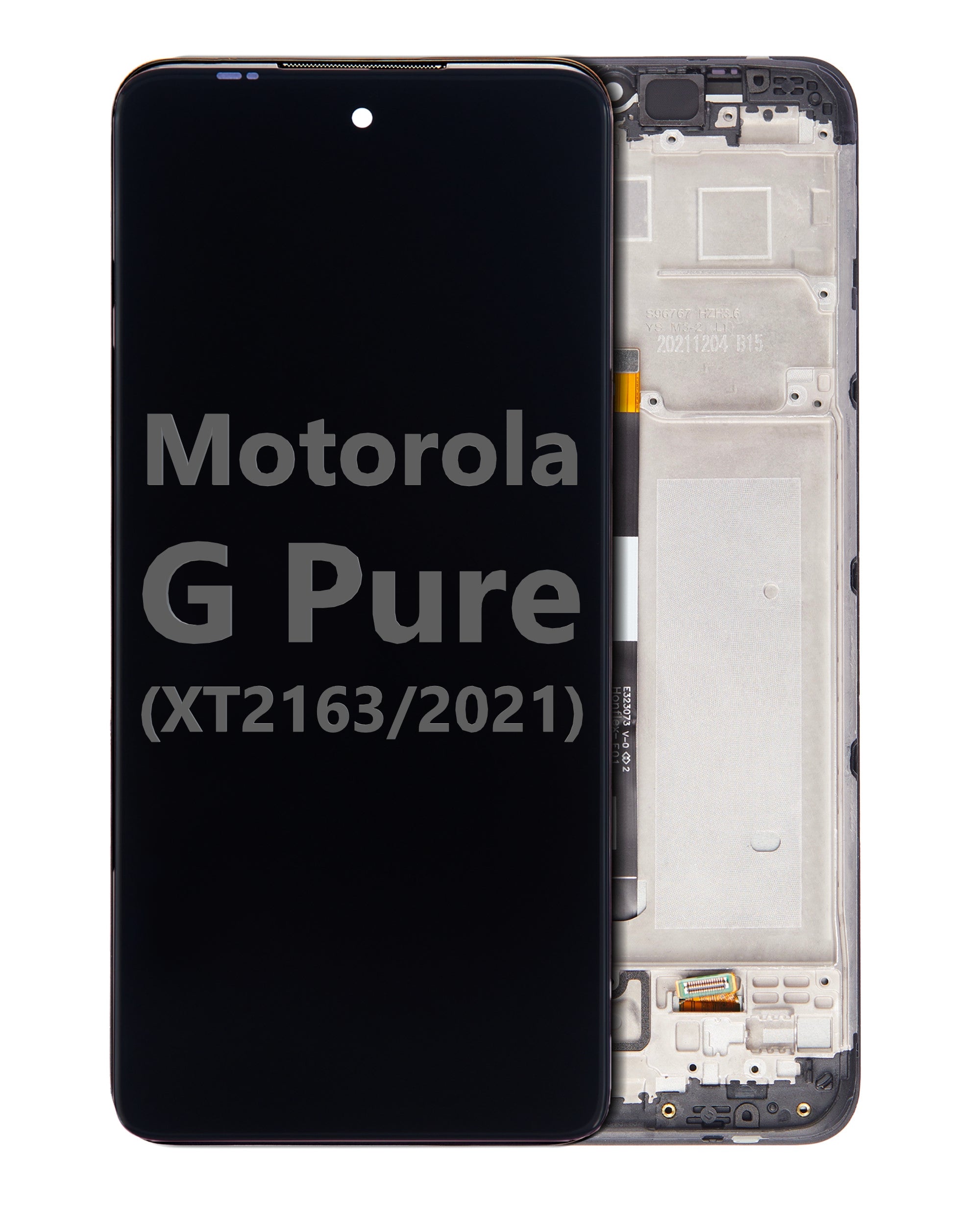 LCD Assembly With Frame Compatible For Motorola Moto G Pure (XT2163 / 2021) (Refurbished)