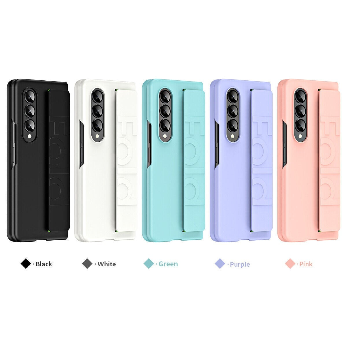 For Samsung Galaxy Z Fold 4 5G, Luxury Stretch Wristband Hybrid Armor Cover Case