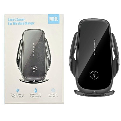 Mobile Stand for Car with Wireless charger, Black (M11L)