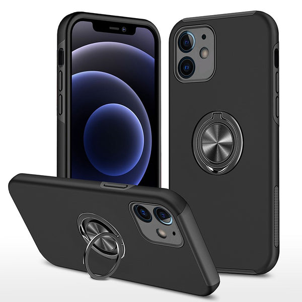 2 in 1 Ring Holder and Magnet Phone Case With Rear Camera protection for iPhone 11 (Black)