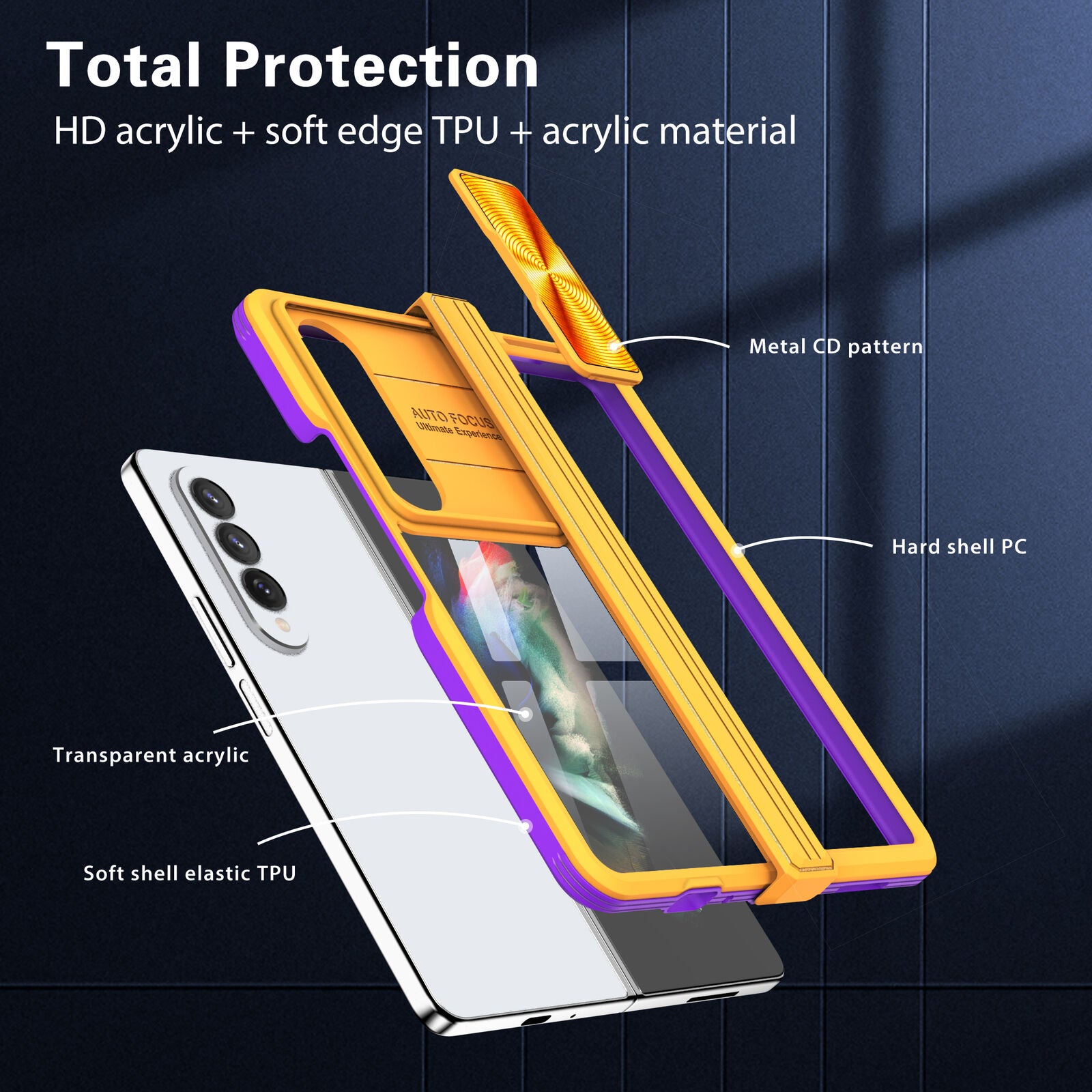 PC Hard Case Slide Camera Lens Protection Cover For Samsung Galaxy Z Fold 4 5G