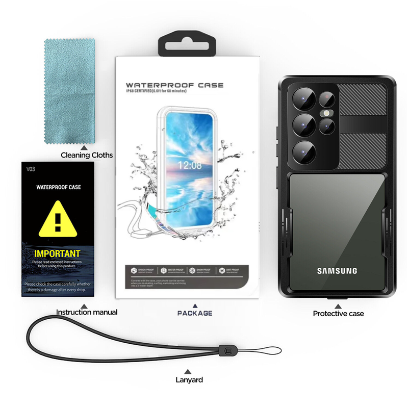 Waterproof Slim Life Proof Case for Samsung S23 Ultra Built-in Screen Protector Shockproof Dustproof Heavy Duty Full Body Protective Case