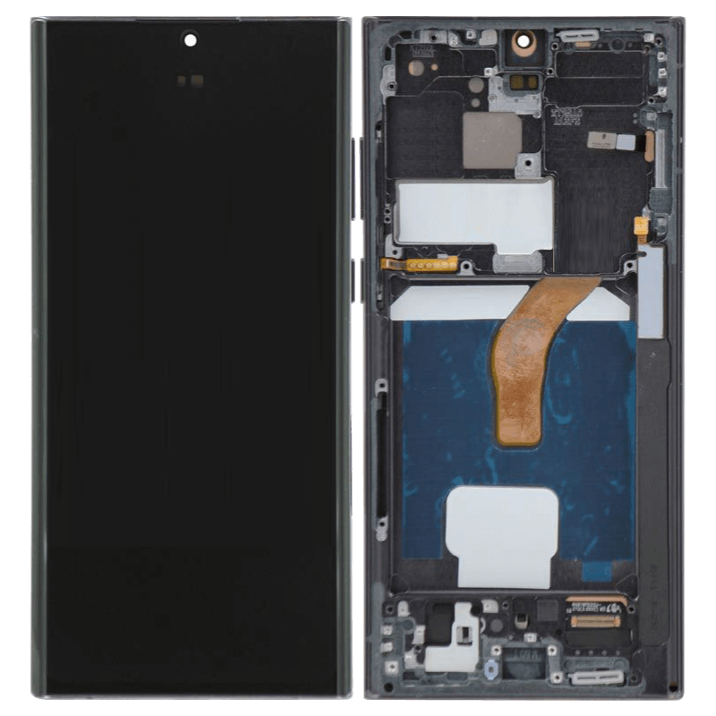 OLED Refurbished OLED Screen Assembly for Samsung Galaxy S22 Ultra With Frame, Black