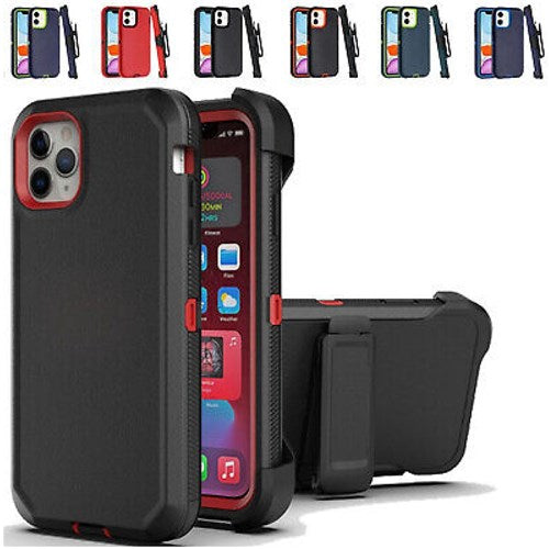 Defender Shock Proof Rubber Phone Case with Holster Heavy Duty Compatible with Apple iPhone 11 Pro Max