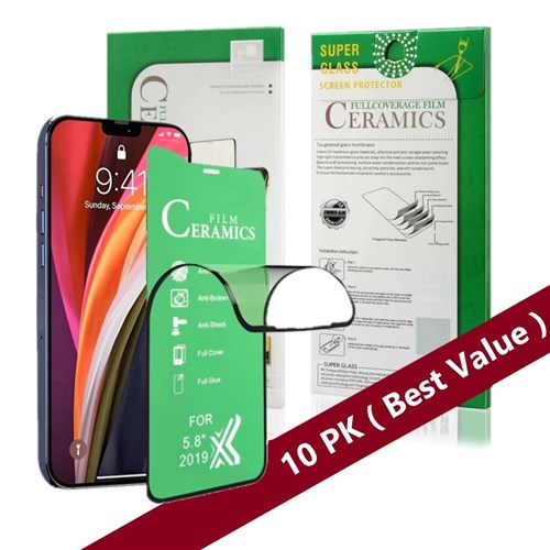 10D Full Glue Clear Crystal Ceramic Screen Protection For iPhone (3 Pack)