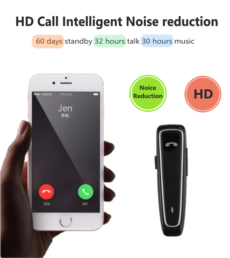 CSR Wireless Earbuds Hands-Free Stereo Earphones Sports Long Standby Noise Cancelling Headset
