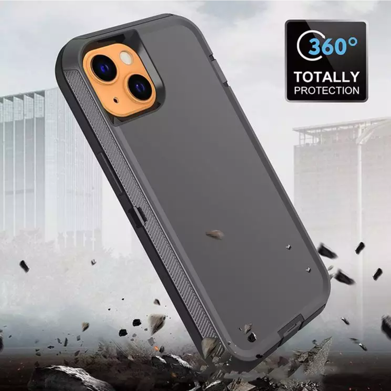 Defender Phone Case Shock Proof Rubber Case with Holster Heavy Duty Compatible with Apple iPhone 14 Plus