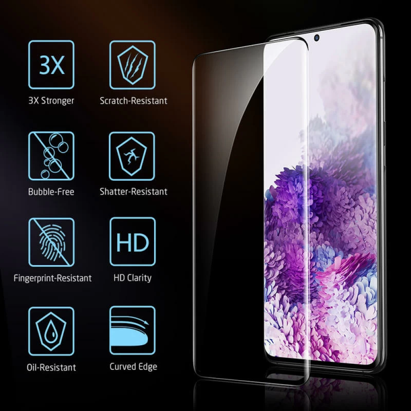 [2 Pack] Edge Glue Full Covered Tempered Glass Compatible with Samsung Note Series ( Case Friendly )