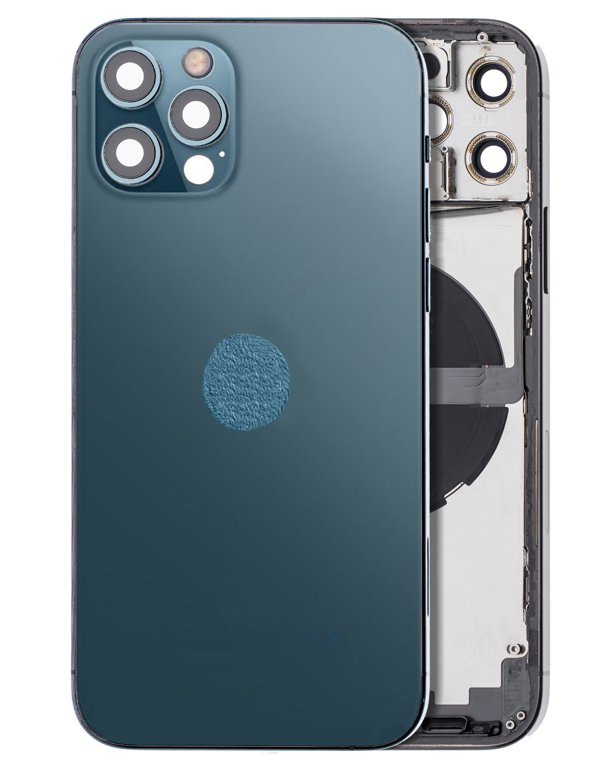 Back Housing W/ Small Parts Pre-Installed For iPhone 12 Pro ( OEM Pulled Grade A )