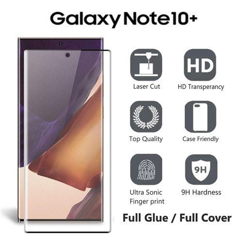 [2 Pack] Tempered Glass for Samsung Note 10 Plus Full Glue Full Covered ( Case Friendly )