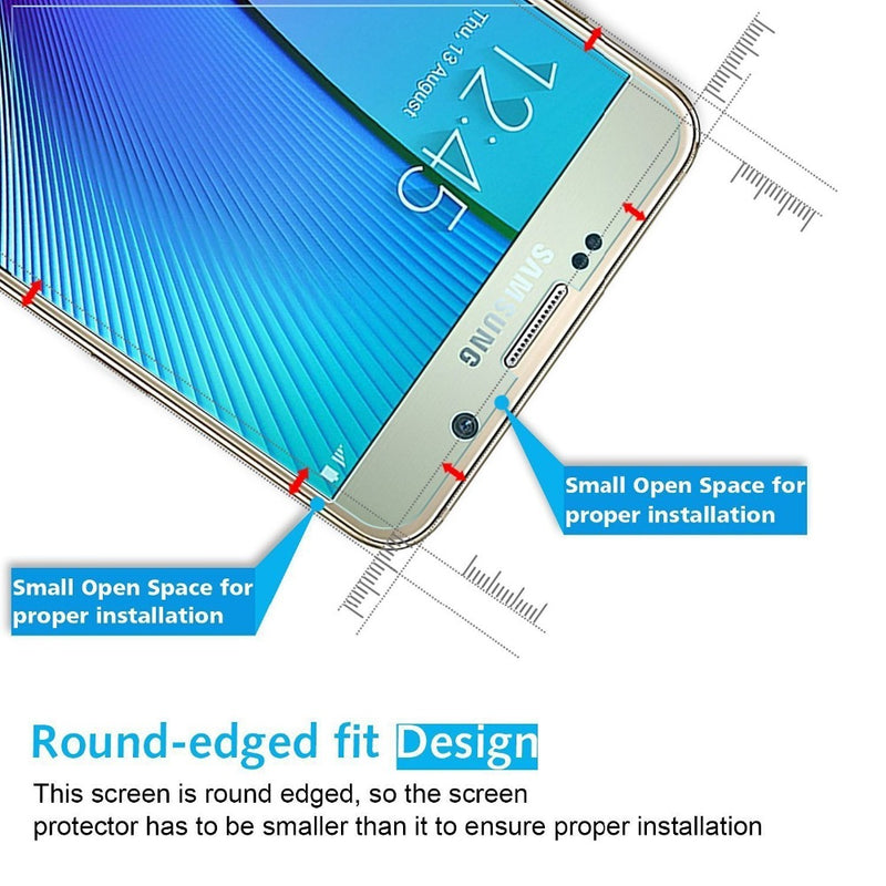 2 Pack Clear Tempered Glass for Galaxy Samsung Note 5