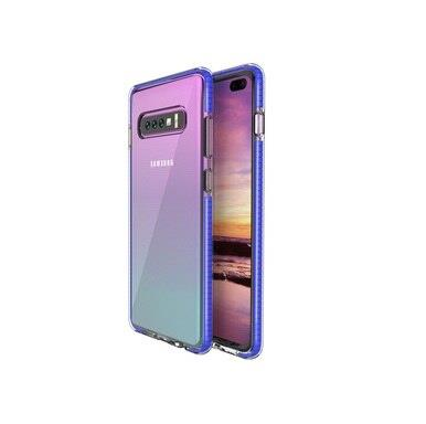 Two Anti Color Clear TPU Cell Phone Case Hybrid Armor Shockproof Cover Soft Case for Samsung S8 Plus, Blue
