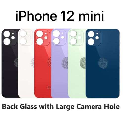 Professional Replacement Back Glass Rear Battery Cover for iPhone 12 Mini All Carriers supported (Big Camera Hole)