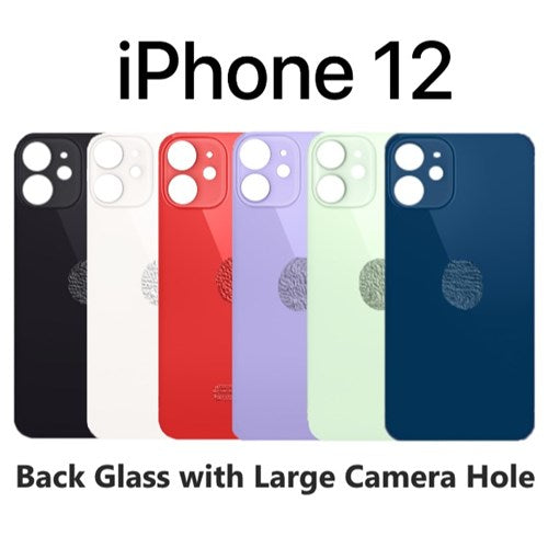 Professional Replacement Back Glass Rear Battery Cover for iPhone 12 All Carriers supported (Big Camera Hole)