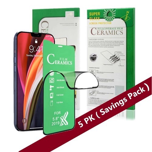 10D Full Glue Clear Crystal Ceramic Screen Protection For iPhone (5 Pack)