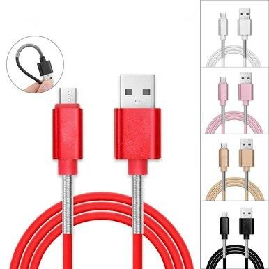 Retractable Spring Micro USB Charging Cable (White)