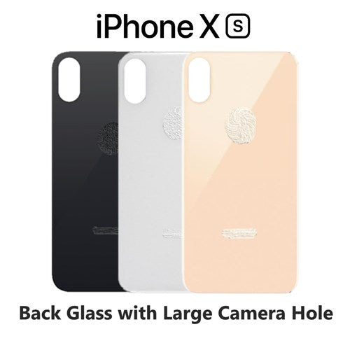 Professional Replacement Back Glass Rear Battery Cover for iPhone XS All Carriers supported (Big Camera Hole)