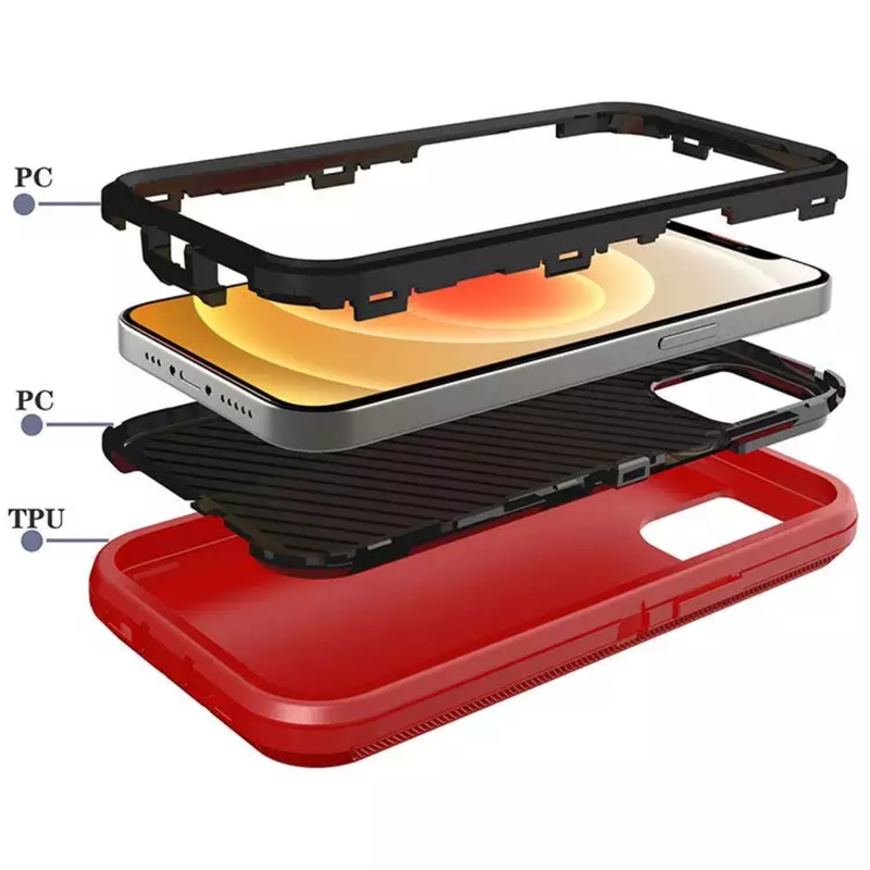 Defender Phone Case Shock Proof Rubber Case with Holster Heavy Duty Compatible with Apple iPhone 14 Plus