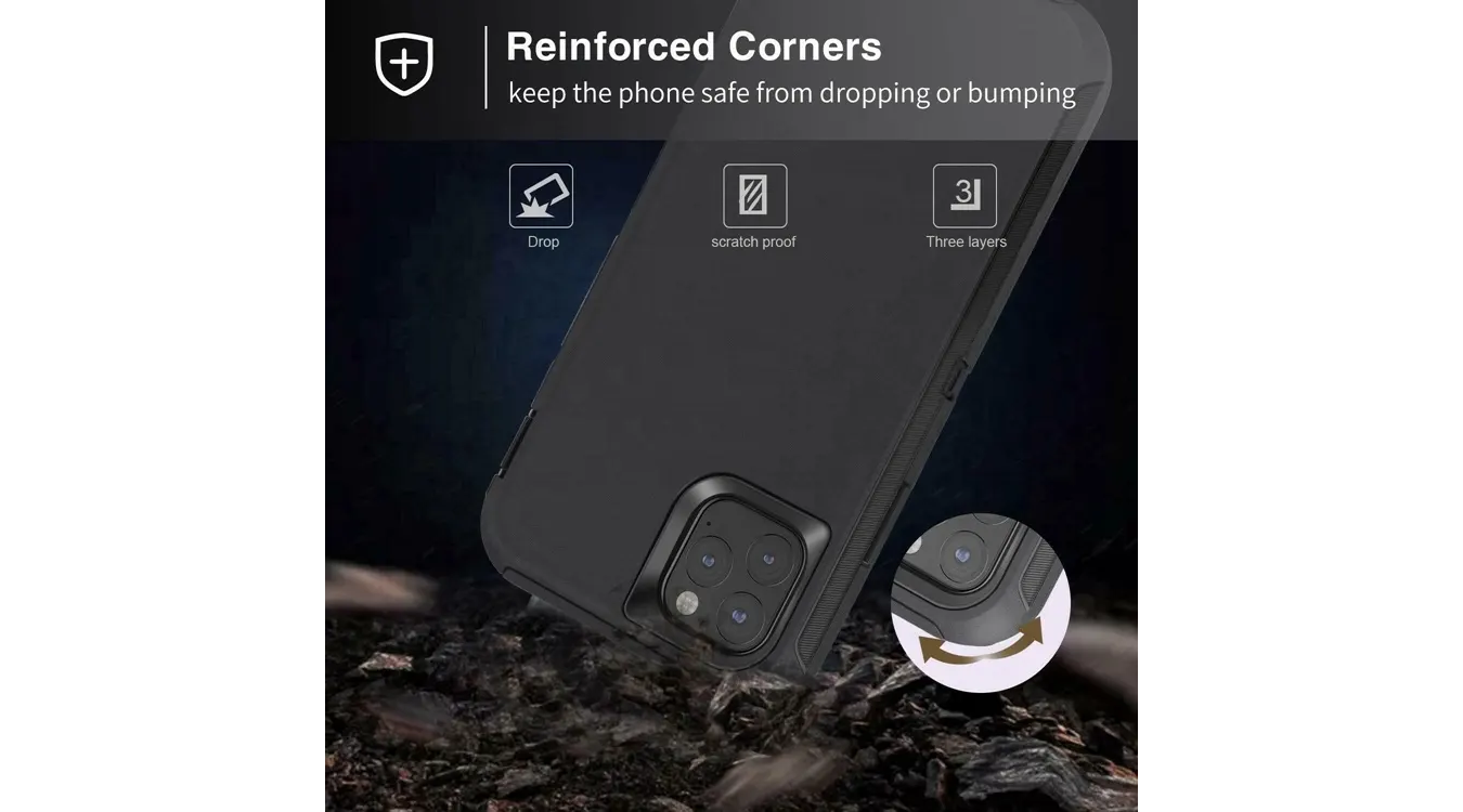 Defender Shock Proof Rubber Phone Case with Holster Heavy Duty Compatible with Apple iPhone XS Max