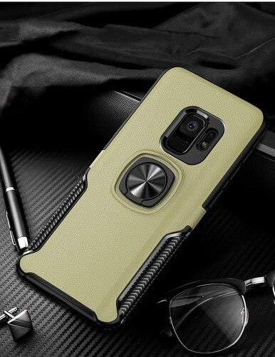 Finger ring magnetic suction case for Galaxy S9, Gold