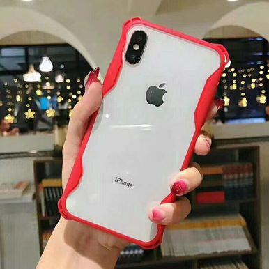Four Corner Anti Drop Clear Case for Samsung Note 9, Red