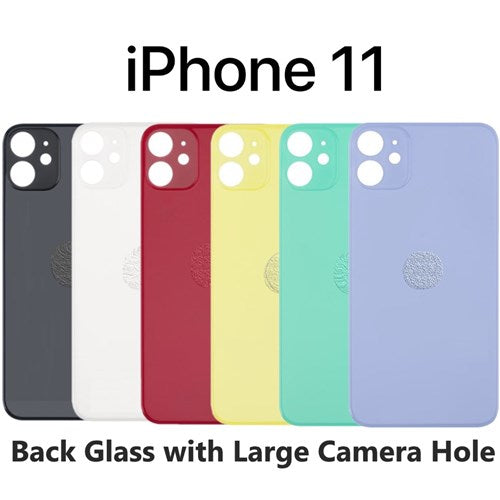 Professional Replacement Back Glass Rear Battery Cover for iPhone 11 All Carriers supported (Big Camera Hole)
