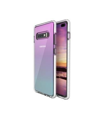 Two Anti Color Clear TPU Cell Phone Case Hybrid Armor Shockproof Cover Soft Case for Samsung S8 Plus, White
