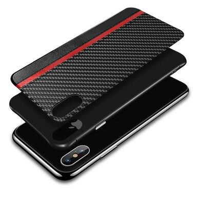 Carbon fiber leather texture phone case cover for iPhone 6 Plus/6S Plus, Black