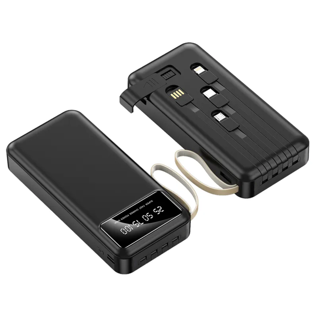 Digital display power bank comes with 4-wire 10000 mAh Capacity (1inch Display)
