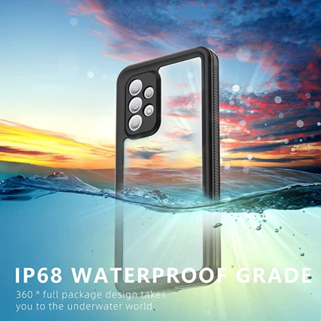 ( Black ) Waterproof Slim Life Proof Case for Samsung S22 Ultra Built-in Screen Protector Shockproof Dustproof Heavy Duty Full Body Protective Case