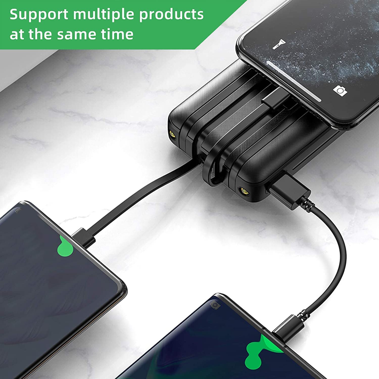 Digital display power bank comes with 4-wire 10000 mAh Capacity