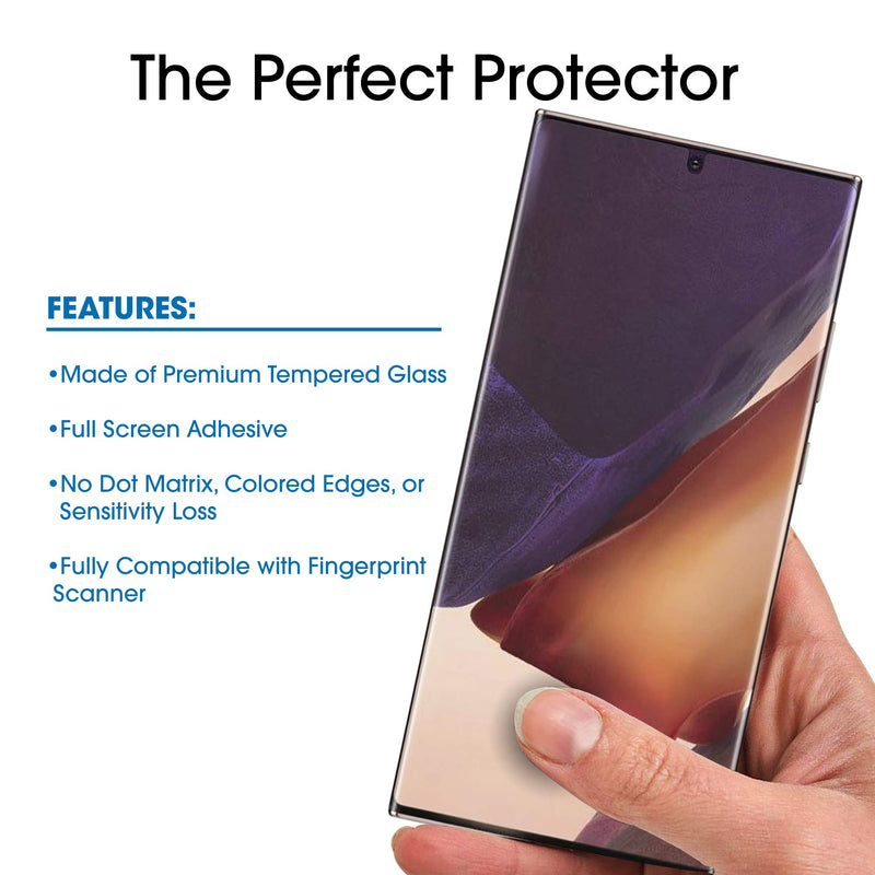 [2 Pack] Clear Double layer Curved Tempered Glass for Samsung Note 20 Case Friendly Edge 9H Premium Tempered Glass [Bubble Free]