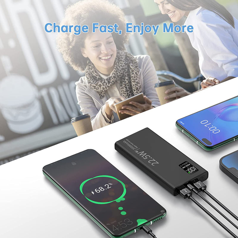 PD22.5 W Power Bank (USB-TYPE, C Input and Output Port & QC3.0 Compliant) 10000 mAh, Lightweight, Thin, Large Capacity, Rapid Charge
