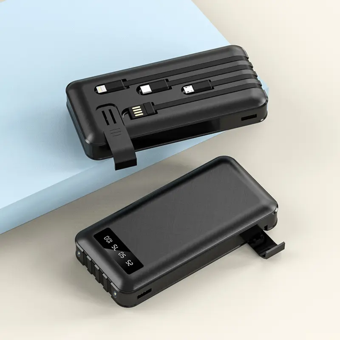 Digital display power bank comes with 4-wire 10000 mAh Capacity
