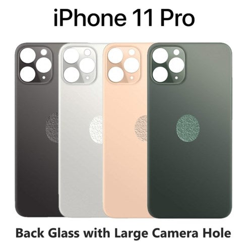 Professional Replacement Back Glass Rear Battery Cover for iPhone 11 Pro All Carriers supported (Big Camera Hole)