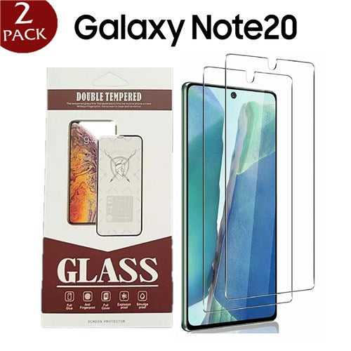 [2 Pack] Clear Double layer Curved Tempered Glass for Samsung Note 20 Case Friendly Edge 9H Premium Tempered Glass [Bubble Free]
