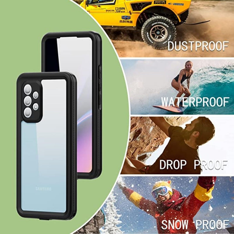 ( Black ) Waterproof Slim Life Proof Case for Samsun S22 Built-in Screen Protector Shockproof Dustproof Heavy Duty Full Body Protective Case