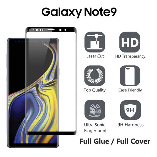 [2 Pack] Tempered Glass for Samsung Note 9 Full Glue Full Covered ( Case Friendly )