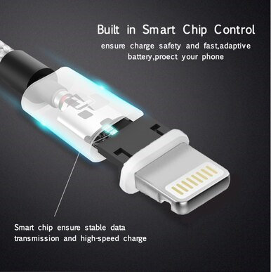 Black, 6 Ft Lightning USB Charging Sync Data Cable With Retail Packing