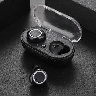 Black, W1 TWS BT V5.0 Wireless in Ear Earbuds Wake up Siri Earphone with Charging Box