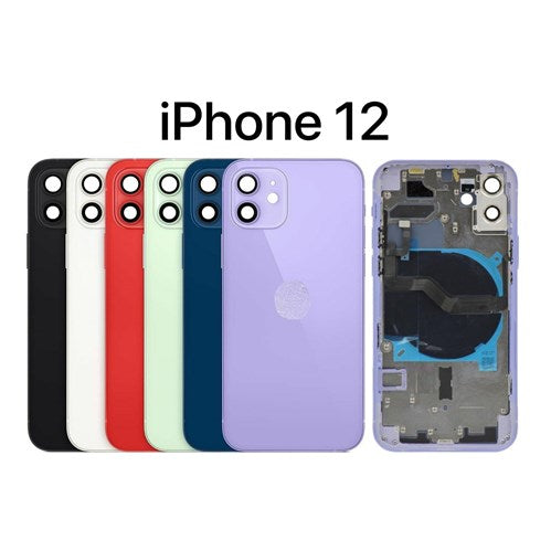 Back Housing W/ Small Parts Pre-Installed For iPhone 12 ( OEM Pulled Grade A )