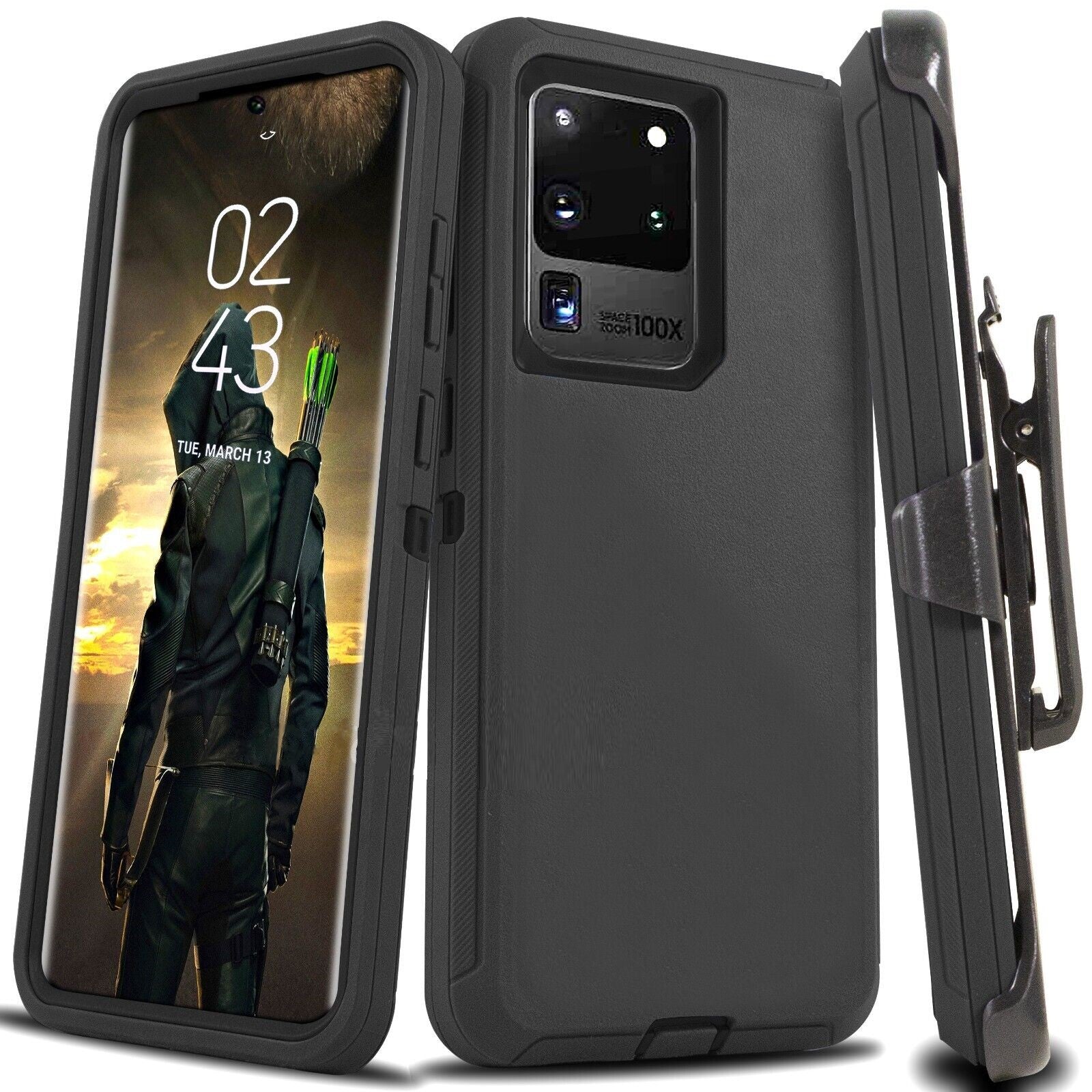 Shock Proof Defender Phone Case with Holster for Samsung Galaxy S20 Ultra