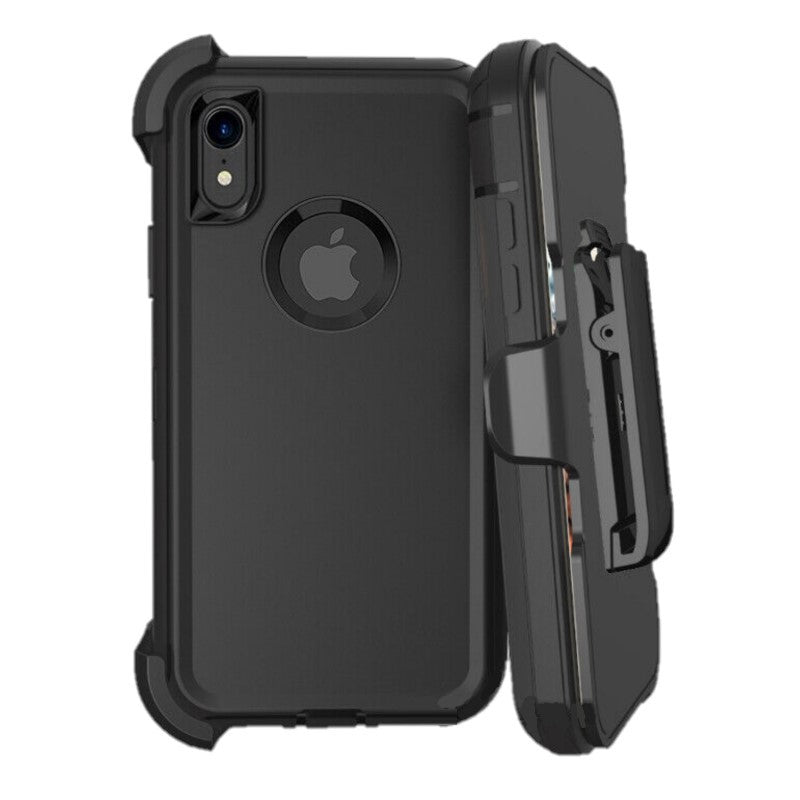 Defender Phone Case Shock Proof Rubber Case with Holster Heavy Duty Compatible with Apple iPhone XR